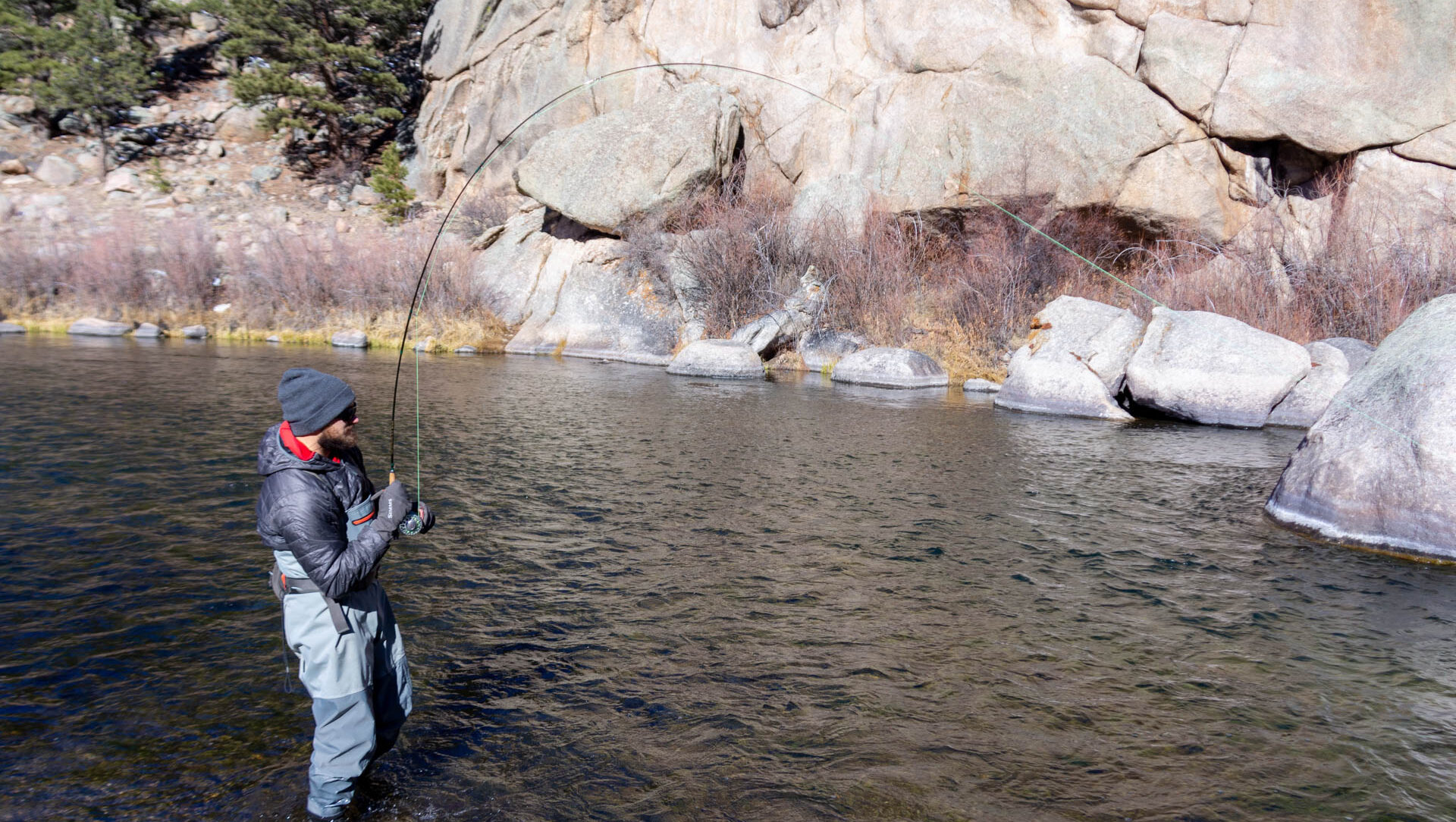 Fly fishing at Eleven Mile Canyon, Colorado